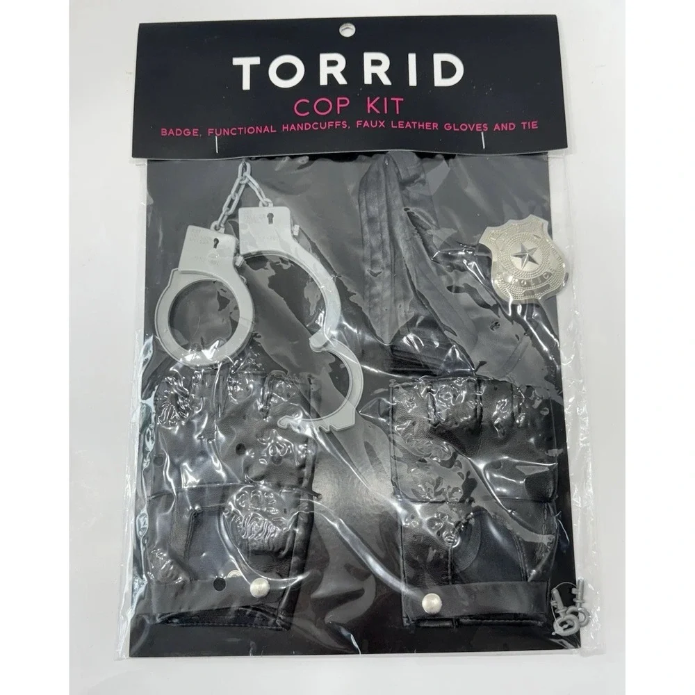 NEW Torrid Halloween Cop Costume Accessory Kit Cosplay Lingerie Badge Handcuffs+